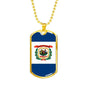 West Virginia Flag Pendant Stainless Steel or 18k Gold Dog Tag Necklace 24" Chain - Express Your Love Gifts