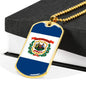 West Virginia Flag Pendant Stainless Steel or 18k Gold Dog Tag Necklace 24" Chain - Express Your Love Gifts