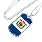 West Virginia Flag Pendant Stainless Steel or 18k Gold Dog Tag Necklace 24" Chain - Express Your Love Gifts
