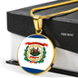 West Virginia State Flag Necklace Stainless Steel or 18k Gold Circle Pendant 18-22" - Express Your Love Gifts