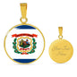 West Virginia State Flag Necklace Stainless Steel or 18k Gold Circle Pendant 18-22" - Express Your Love Gifts