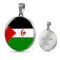 Western Sahara Flag Necklace Western Sahara Flag Stainless Steel or 18k Gold 18-22" - Express Your Love Gifts