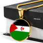 Western Sahara Flag Necklace Western Sahara Flag Stainless Steel or 18k Gold 18-22" - Express Your Love Gifts
