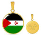 Western Sahara Flag Necklace Western Sahara Flag Stainless Steel or 18k Gold 18-22" - Express Your Love Gifts
