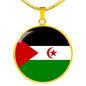 Western Sahara Flag Necklace Western Sahara Flag Stainless Steel or 18k Gold 18-22" - Express Your Love Gifts