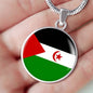 Western Sahara Flag Necklace Western Sahara Flag Stainless Steel or 18k Gold 18-22" - Express Your Love Gifts