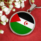 Western Sahara Flag Necklace Western Sahara Flag Stainless Steel or 18k Gold 18-22" - Express Your Love Gifts
