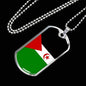 Western Sahara Flag Necklace Western Sahara Flag Stainless Steel or 18k Gold Dog Tag 24" - Express Your Love Gifts