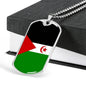 Western Sahara Flag Necklace Western Sahara Flag Stainless Steel or 18k Gold Dog Tag 24" - Express Your Love Gifts