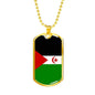 Western Sahara Flag Necklace Western Sahara Flag Stainless Steel or 18k Gold Dog Tag 24" - Express Your Love Gifts