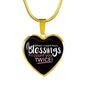 When I Count My Blessings Heart Pendant Necklace-Express Your Love Gifts