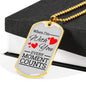 When I'm With You Necklace Stainless Steel or 18k Gold Dog Tag 24" Chain-Express Your Love Gifts