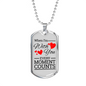 When I'm With You Necklace Stainless Steel or 18k Gold Dog Tag 24" Chain-Express Your Love Gifts