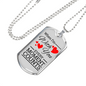 When I'm With You Necklace Stainless Steel or 18k Gold Dog Tag 24" Chain-Express Your Love Gifts
