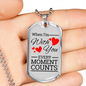 When I'm With You Necklace Stainless Steel or 18k Gold Dog Tag 24" Chain-Express Your Love Gifts