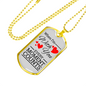When I'm With You Necklace Stainless Steel or 18k Gold Dog Tag 24" Chain-Express Your Love Gifts