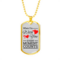 When I'm With You Necklace Stainless Steel or 18k Gold Dog Tag 24" Chain-Express Your Love Gifts