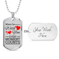 When I'm With You Necklace Stainless Steel or 18k Gold Dog Tag 24" Chain-Express Your Love Gifts