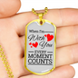 When I'm With You Necklace Stainless Steel or 18k Gold Dog Tag 24" Chain-Express Your Love Gifts