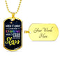 When It Rains Necklace Stainless Steel or 18k Gold Dog Tag 24" Chain-Express Your Love Gifts
