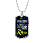 When It Rains Necklace Stainless Steel or 18k Gold Dog Tag 24" Chain-Express Your Love Gifts