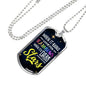 When It Rains Necklace Stainless Steel or 18k Gold Dog Tag 24" Chain-Express Your Love Gifts