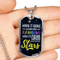 When It Rains Necklace Stainless Steel or 18k Gold Dog Tag 24" Chain-Express Your Love Gifts