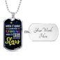 When It Rains Necklace Stainless Steel or 18k Gold Dog Tag 24" Chain-Express Your Love Gifts