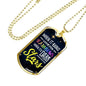 When It Rains Necklace Stainless Steel or 18k Gold Dog Tag 24" Chain-Express Your Love Gifts