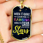 When It Rains Necklace Stainless Steel or 18k Gold Dog Tag 24" Chain-Express Your Love Gifts