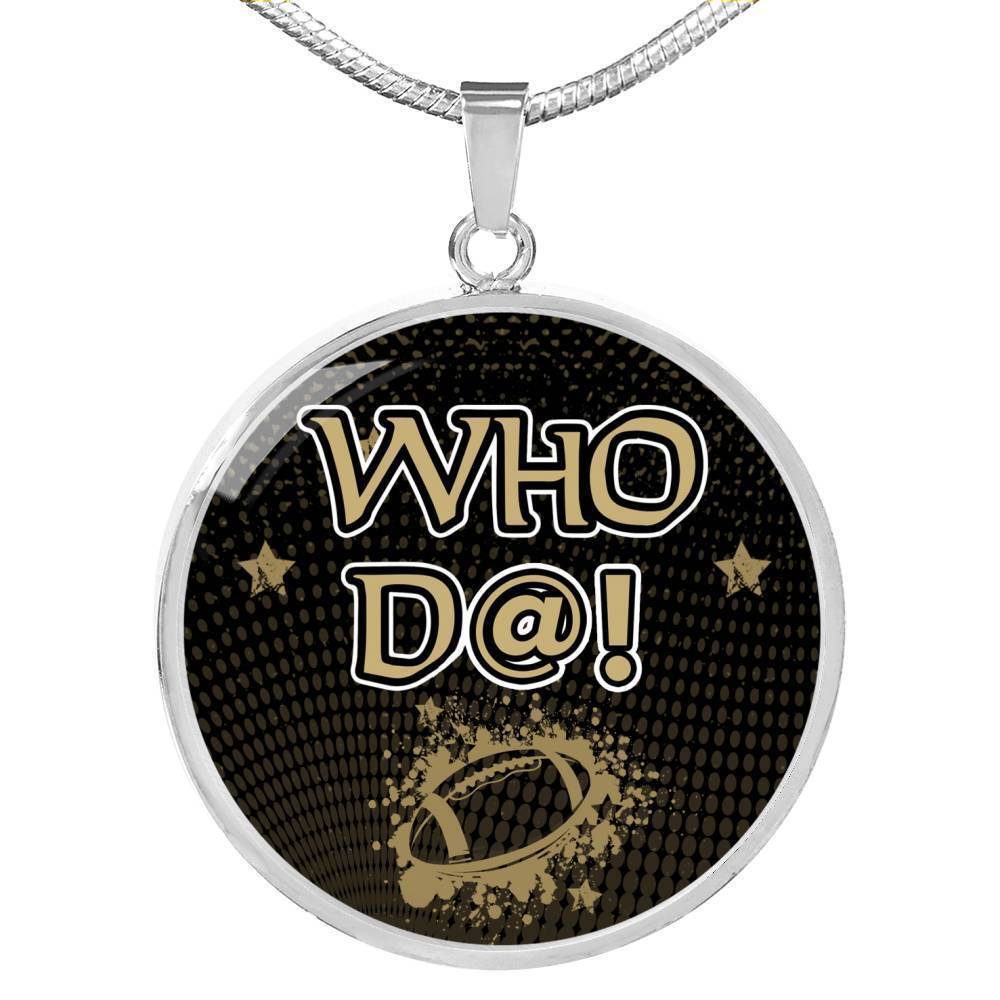 Who D@!? New orleans Fan Circle Necklace Stainless Steel or 18k Gold 18-22"-Express Your Love Gifts
