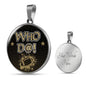 Who D@!? New orleans Fan Circle Necklace Stainless Steel or 18k Gold 18-22"-Express Your Love Gifts