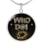 Who D@!? New orleans Fan Circle Necklace Stainless Steel or 18k Gold 18-22"-Express Your Love Gifts