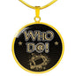 Who D@!? New orleans Fan Circle Necklace Stainless Steel or 18k Gold 18-22"-Express Your Love Gifts