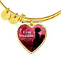 Wife Girlfriend Gift Spanish You'Re Irresistible Stainless Steel or 18k Gold Heart Pendant Bracelet Bangle-Express Your Love Gifts