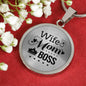 Wife. Mom. Boss Circle Necklace Stainless Steel or 18k Gold 18-22"-Express Your Love Gifts