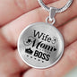 Wife. Mom. Boss Circle Necklace Stainless Steel or 18k Gold 18-22"-Express Your Love Gifts