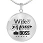 Wife. Mom. Boss Circle Necklace Stainless Steel or 18k Gold 18-22"-Express Your Love Gifts