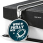 Win Philly Win Philadelphia Circle Necklace Stainless Steel or 18k Gold 18-22" - Express Your Love Gifts