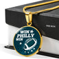 Win Philly Win Philadelphia Circle Necklace Stainless Steel or 18k Gold 18-22" - Express Your Love Gifts