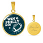 Win Philly Win Philadelphia Circle Necklace Stainless Steel or 18k Gold 18-22" - Express Your Love Gifts