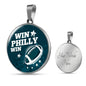 Win Philly Win Philadelphia Circle Necklace Stainless Steel or 18k Gold 18-22" - Express Your Love Gifts