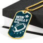 Win Philly Win Philadelphia Fan Gift Necklace Stainless Steel or 18k Gold Dog Tag 24" Chain-Express Your Love Gifts