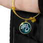 Win Philly Win Philadelphia Stainless Steel or 18k Gold Circle Bangle Bracelet - Express Your Love Gifts