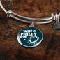 Win Philly Win Philadelphia Stainless Steel or 18k Gold Circle Bangle Bracelet - Express Your Love Gifts