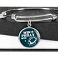 Win Philly Win Philadelphia Stainless Steel or 18k Gold Circle Bangle Bracelet - Express Your Love Gifts