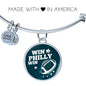 Win Philly Win Philadelphia Stainless Steel or 18k Gold Circle Bangle Bracelet - Express Your Love Gifts