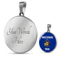 Wisconsin State Flag Necklace Stainless Steel or 18k Gold Circle Pendant 18-22" - Express Your Love Gifts