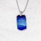 With God All Things Are Possible Necklace Stainless Steel or 18k Gold Dog Tag 24" Chain-Express Your Love Gifts