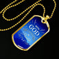 With God All Things Are Possible Necklace Stainless Steel or 18k Gold Dog Tag 24" Chain-Express Your Love Gifts